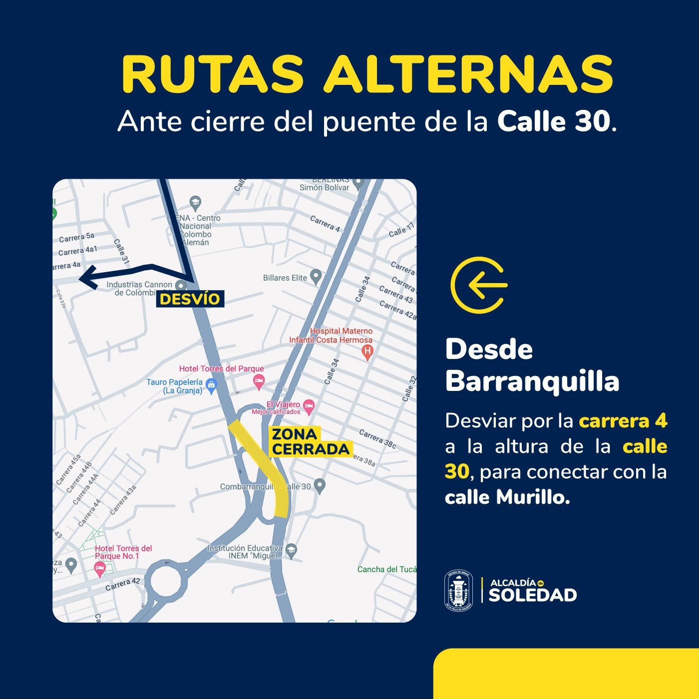 ¡Atentos! Estas son las rutas alternas ante el cierre del puente de la ...