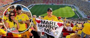 “Mari le dio el sí a Jesús”: propuesta de matrimonio entre barranquilleros, en medio del ‘olé olé’ de Colombia a Brasil