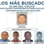 “Los más buscados del Clan del Golfo”: autoridades ofrecen hasta 650 salarios mínimos por información que lleve a capturarlos