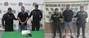 Un hombre capturado en Barranquilla y otro en Soledad por porte ilegal de armas de fuego