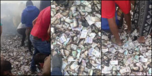 Miles de billetes se quemaron junto a camioneta usada en robo a carro de valores en aeropuerto de Riohacha
