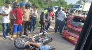 Grave accidente dejó un motociclista herido en la vía Barranquilla – Galapa