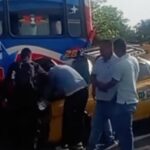 Taxi colisionó contra un bus en la vía al mar, a la altura del Colegio Altamira: se reportan varios heridos