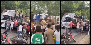 “Cayeron como aves de rapiña”: habitantes de un corregimiento en Magangué saquearon camión accidentado