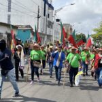 Avanza marcha por el Día de los Trabajadores en Barranquilla: Policía hace acompañamiento