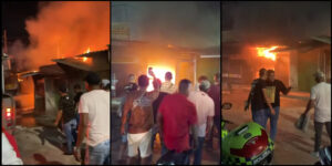 Noche de terror en Sabanalarga: voraz incendio arrasó con un local comercial en el Mercado Viejo