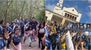 Hinchas de Millonarios subieron hasta Monserrate para pedir que este semestre salgan  campeones
