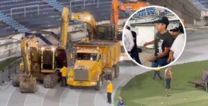 Finalizado el duelo Junior-Tolima, la maquinaria pesada se metió en el Metropolitano para iniciar las obras