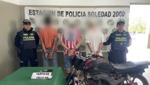 Por atraco en la Trocha del Diablo, en Soledad, capturan a tres presuntos delincuentes