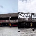 Antes y después del incendio en el restaurante El Proveedor, en Las Flores