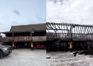 Antes y después del incendio en el restaurante El Proveedor, en Las Flores