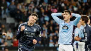 Real Madrid venció en el último aliento del partido al Celta de Vigo: se acercó otra vez al Barcelona