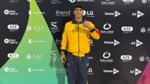 Barajas bañó en oro a Colombia en Mundial de Gimnasia en Azerbaiyán: se impuso a dos “monstruos”