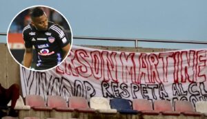 Una pancarta fuera de lugar contra el portero suplente de Junior: ¿qué culpa tiene de que no lo metan?