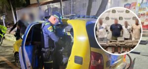 Policía captura a cuatro hombres tras descubrir lo que transportaban en un taxi, en Barranquilla