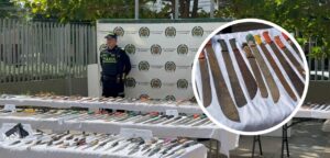Más de 500 armas blancas fueron incautadas durante controles realizados por el partido Junior-Palmeiras