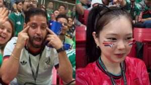 ¡Merece sanción! Mexicano se mofó con un gesto racista de hincha surcoreana en medio de partido del Mundial