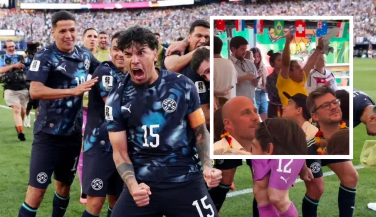 “Capitán Sudamérica”: colombiano le celebró a alemanes triunfo de Paraguay, ataviado de ‘tricolor’ y ondeando casaca de Argentina
