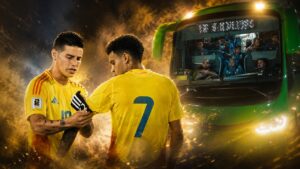 James y Lucho, los conductores del bus ‘tricolor’ que empezará hoy su andar en el Mundial 2026