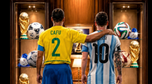 Apenas comience a jugar la final del Mundial, Messi mirará a la misma altura a un grande como Cafú