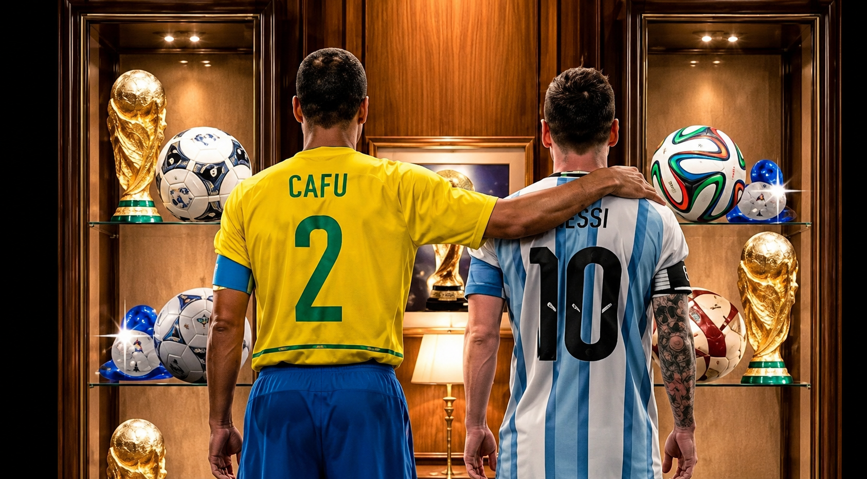 Apenas comience a jugar la final del Mundial, Messi mirará a la misma altura a un grande como Cafú