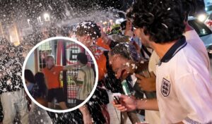 Hinchas de Países Bajos no se aguantaron que colombianos les echaran espuma y “armaron la de Troya”