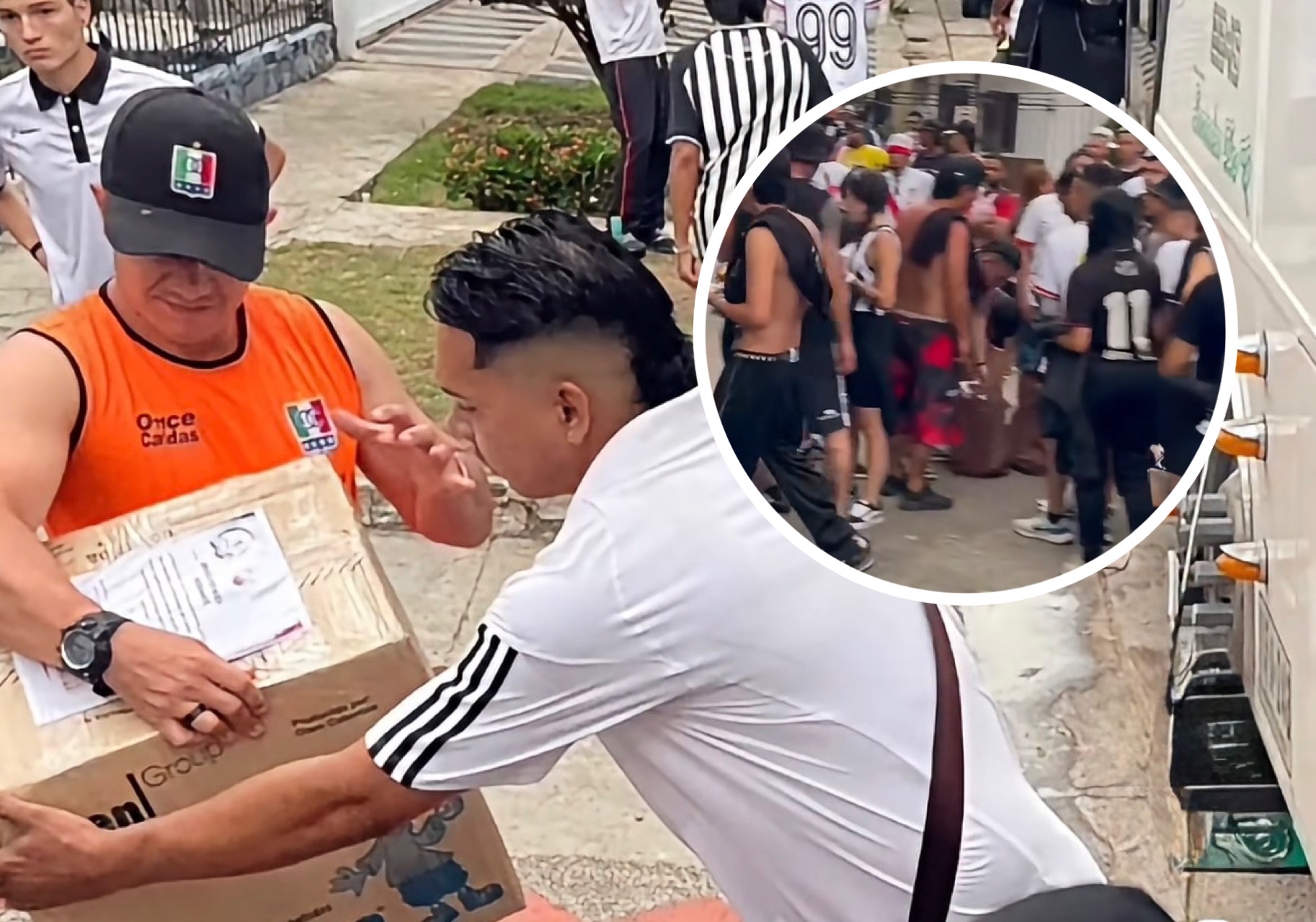 No paran los aplausos por solidaridad de las ‘barras’ del Junior con las del Caldas que arribaron a Barranquilla