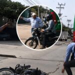 ¡Intolerancia sin freno entre conductores en Barranquilla! Se viraliza otra pelea entre chófer de bus y motociclista