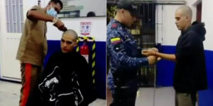 Rapado y esposado de pies y manos, así llevaron a la cárcel al joven señalado de amenazar a la primera dama