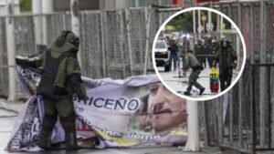 Detectan cilindro y pancarta de las disidencias de las FARC en cercanías del estadio Pascual Guerrero, en Cali