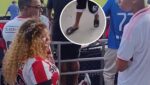 ¡Sigue la indignación! Supuesta integrante de una “barra” del Junior sacó a hincha de la tribuna por estar en chanclas