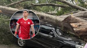Jugador del América contó con suerte al salir ileso cuando enorme árbol cayó sobre su vehículo en Cali