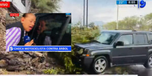¡Impactantes imágenes! Una reportera y su camarógrafo fueron atropellados mientras cubrían una noticia en vivo