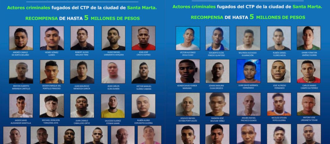 51 detenidos fugados en Santa Marta