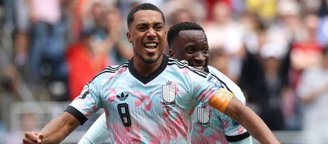 SEATTLE, WASHINGTON - JULY 01: Youri Tielemans #8 of Belgium celebrates scoring his team's second goal during the FIFA World Cup 2026 Round Of 32 match between Belgium and Senegal at Seattle Stadium on July 01, 2026 in Seattle, Washington. (Photo by Jared C. Tilton - FIFA/FIFA via Getty Images)