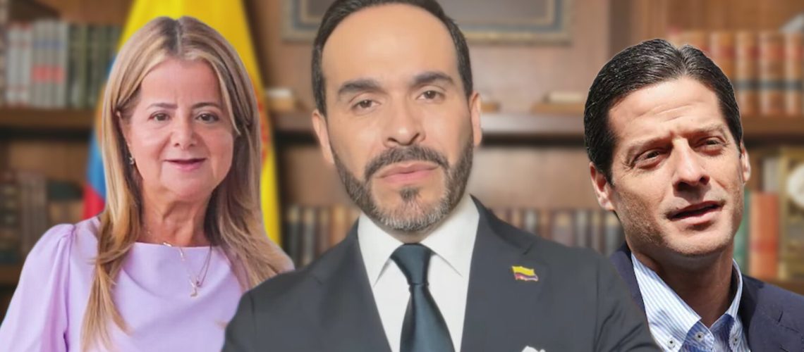 Abelardo de la Espriella, Elsa Noguera y Mauricio Gómez
