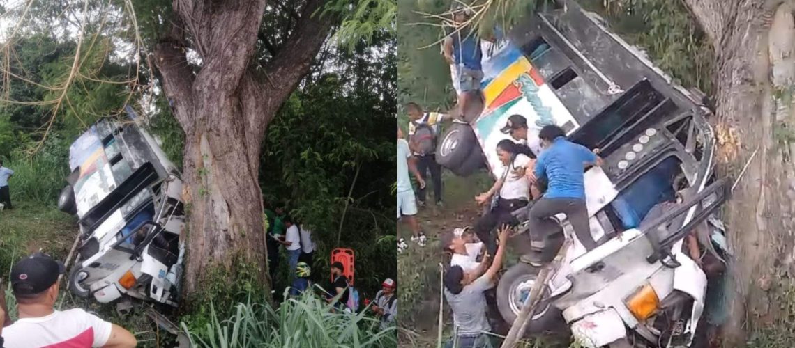 Accidente buseta vía Ciénaga Santa Marta