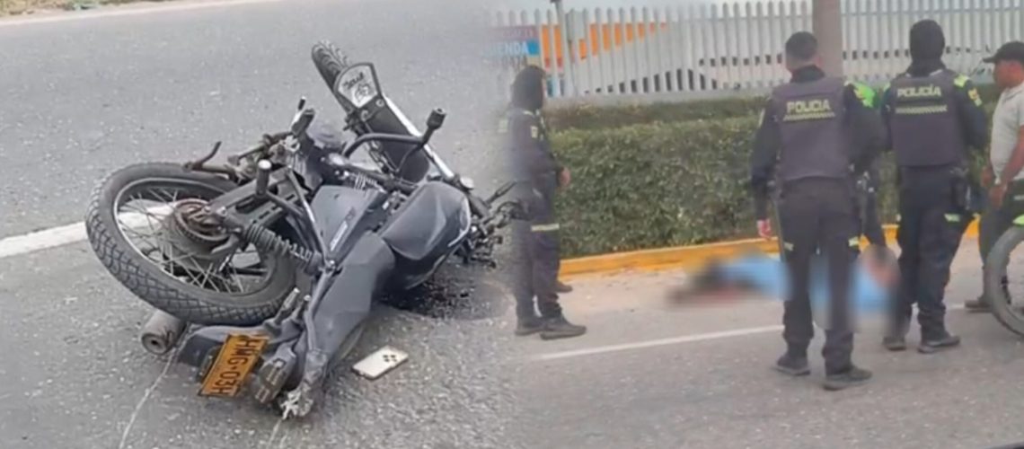 Accidente motociclista cerca puente Cordialidad