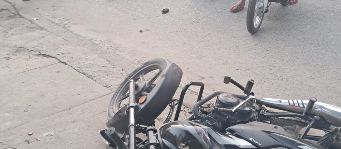Accidente motoiclista barrio Simón Bolívar