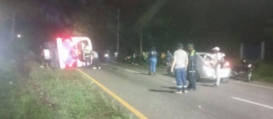 Accidente múltiple en la Cordialidad, cerca a Galapa