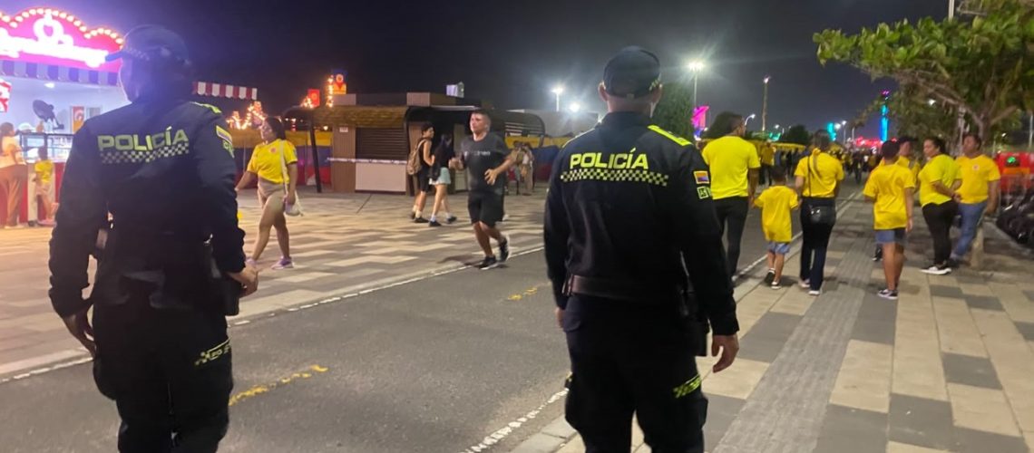 Acompañamiento de la Policía en Barranquilla para partido Colombia vs. Ghana