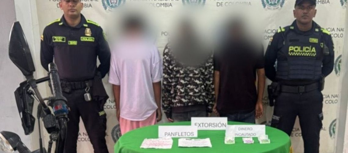 Adolescentes aprehendidos por extorsión en Malambo