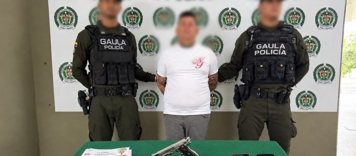 Alias el Mono Arley, presunto jefe de zona de los Costeños capturado por el Gaula en Soledad