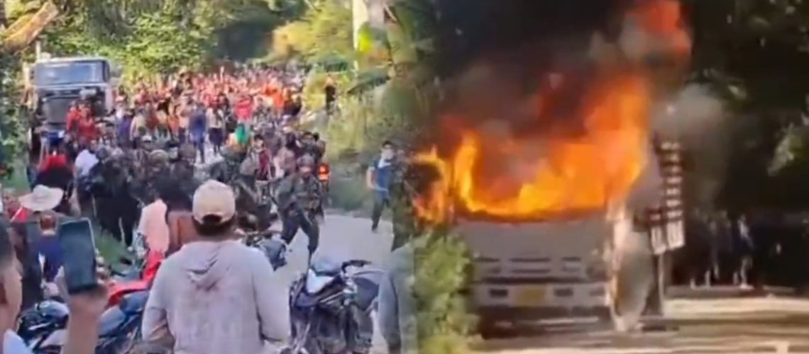 Asonada contra fuerza pública en Ataco