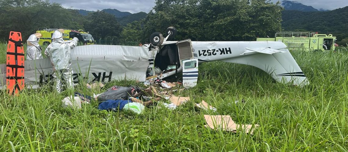 Avioneta accidentada en Villavicencio, Meta