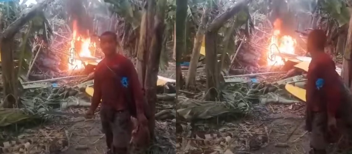 Avioneta que cayó sobre una finca en Zona Bananera