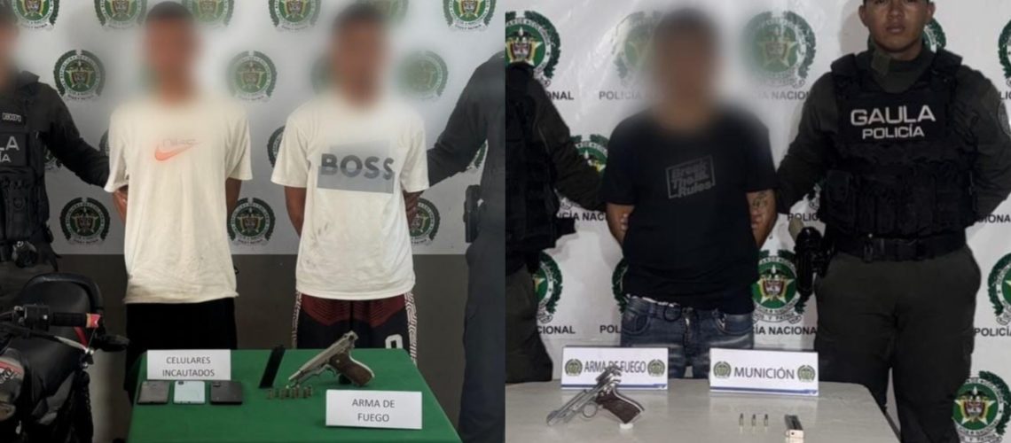 Captuados por extorsión en Barranquilla