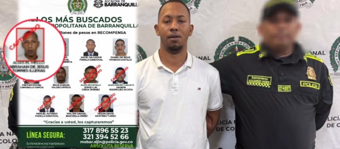 Captura de alias el Mello, uno de los más buscados por homicidio en Barranquilla