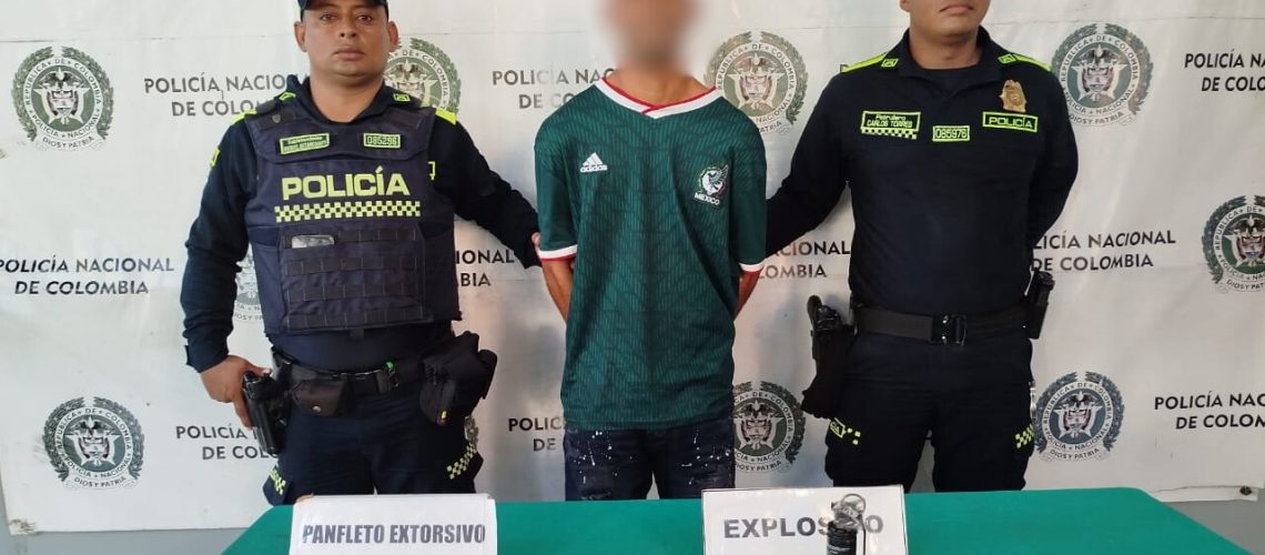 Capturado con granada y panfletos extorsivos en Rebolo
