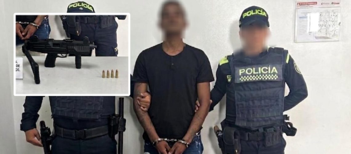 Capturado con mini uzi en Soledad